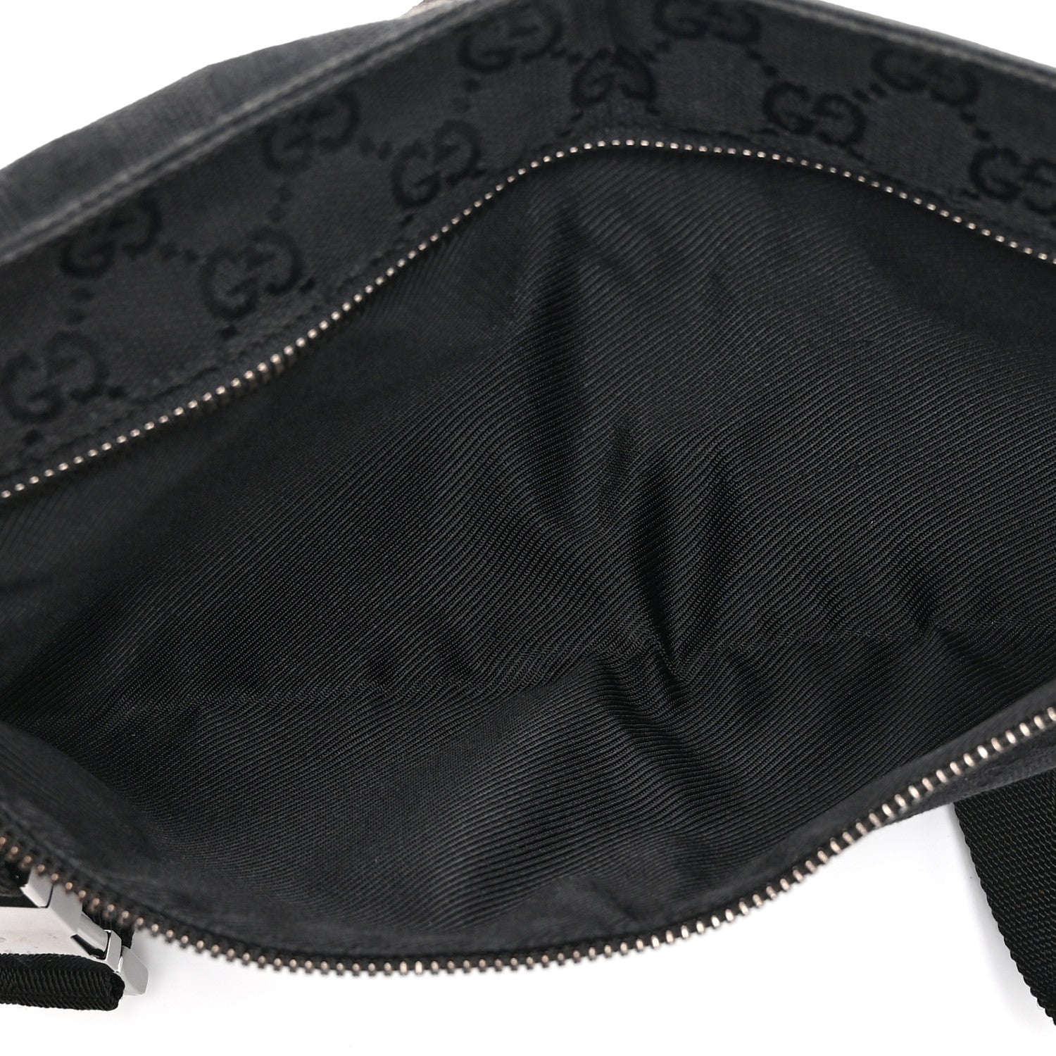 GG Monogram Double Pocket Belt Bag Black