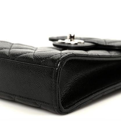 Caviar Quilted Classic Phone Holder Black