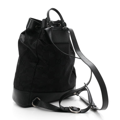 Econyl Nylon Monogram Off The Grid Drawstring Bucket Backpack Black