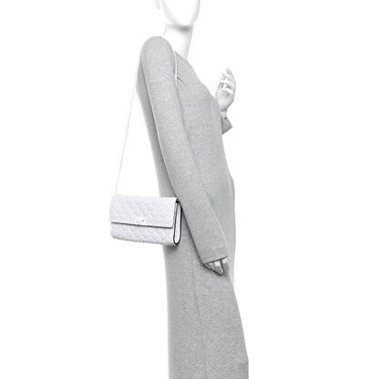 Lambskin Free Rockstud Spike Wallet on Chain Optic White