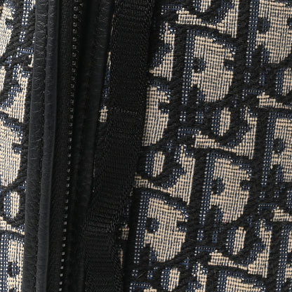 Grained Calfskin Oblique Scarab Sling Bag Blue Black