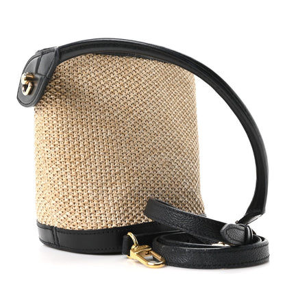 Raffia Petit Bucket Black