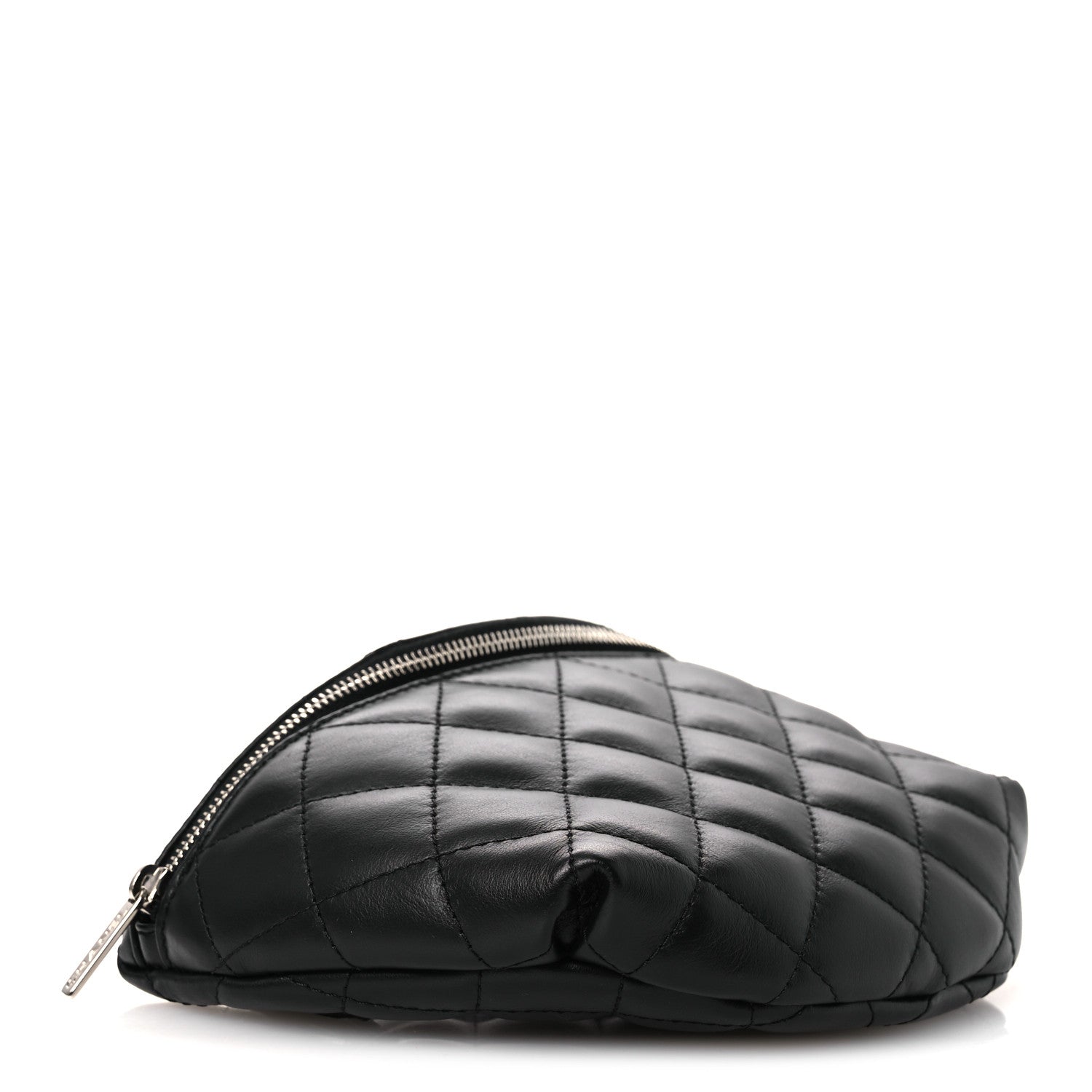 Calfskin Quilted Uniform Waist Belt Bag Black