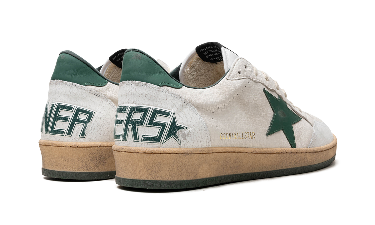 BALLSTAR NAPPA UPPER MATT LEATHER STAR CRACK TOE “WHITE GREEN”