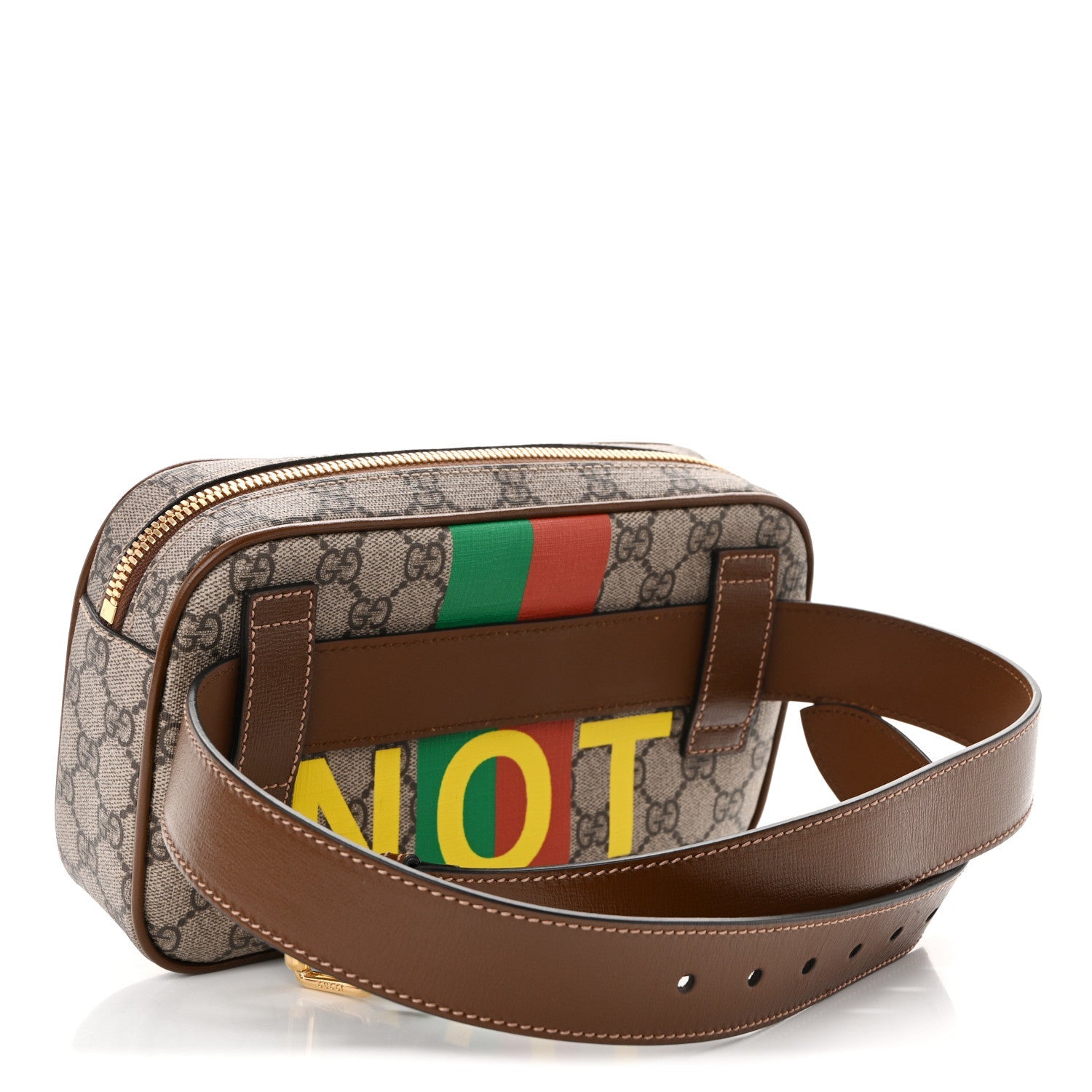 GG Supreme Monogram Azalea Calfskin Fake/Not Small Retro Interlocking G Belt Bag 90 36 Beige Ebony Brown Sugar