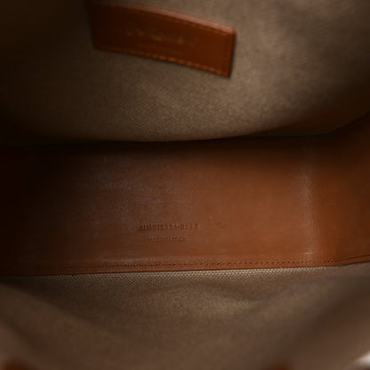 Canvas Calfskin Small Bucket Bag Desert Dust Brick