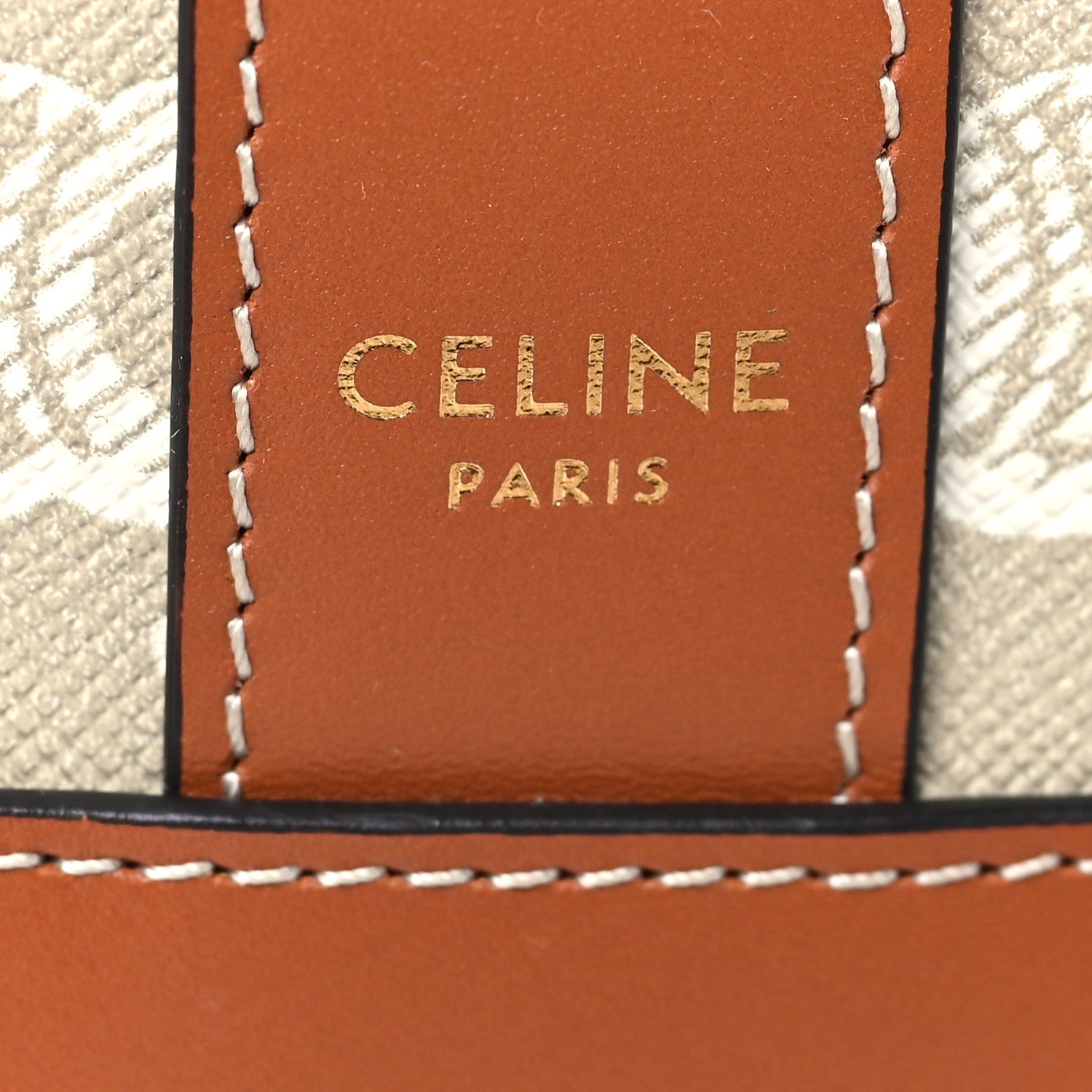 Triomphe Canvas Calfskin Small Bucket Bag Grege