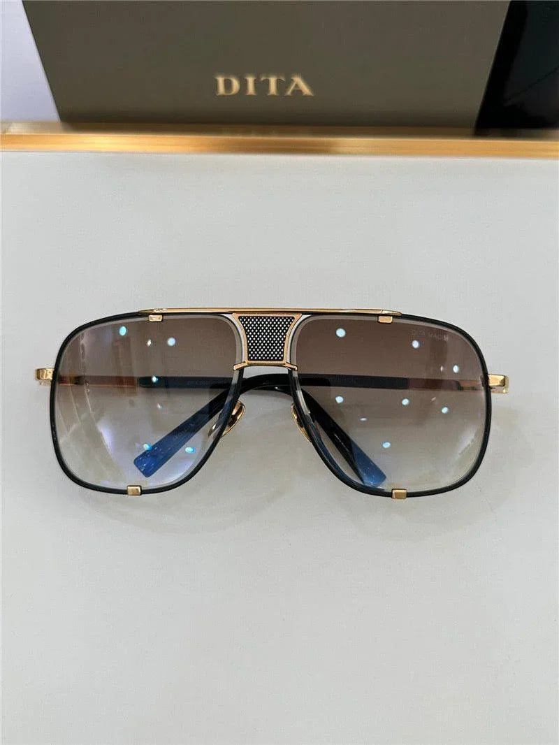 DITA MACH-FIVE Rose Gold-Gold-Brown Unisex Clear Sunglasses 🔱