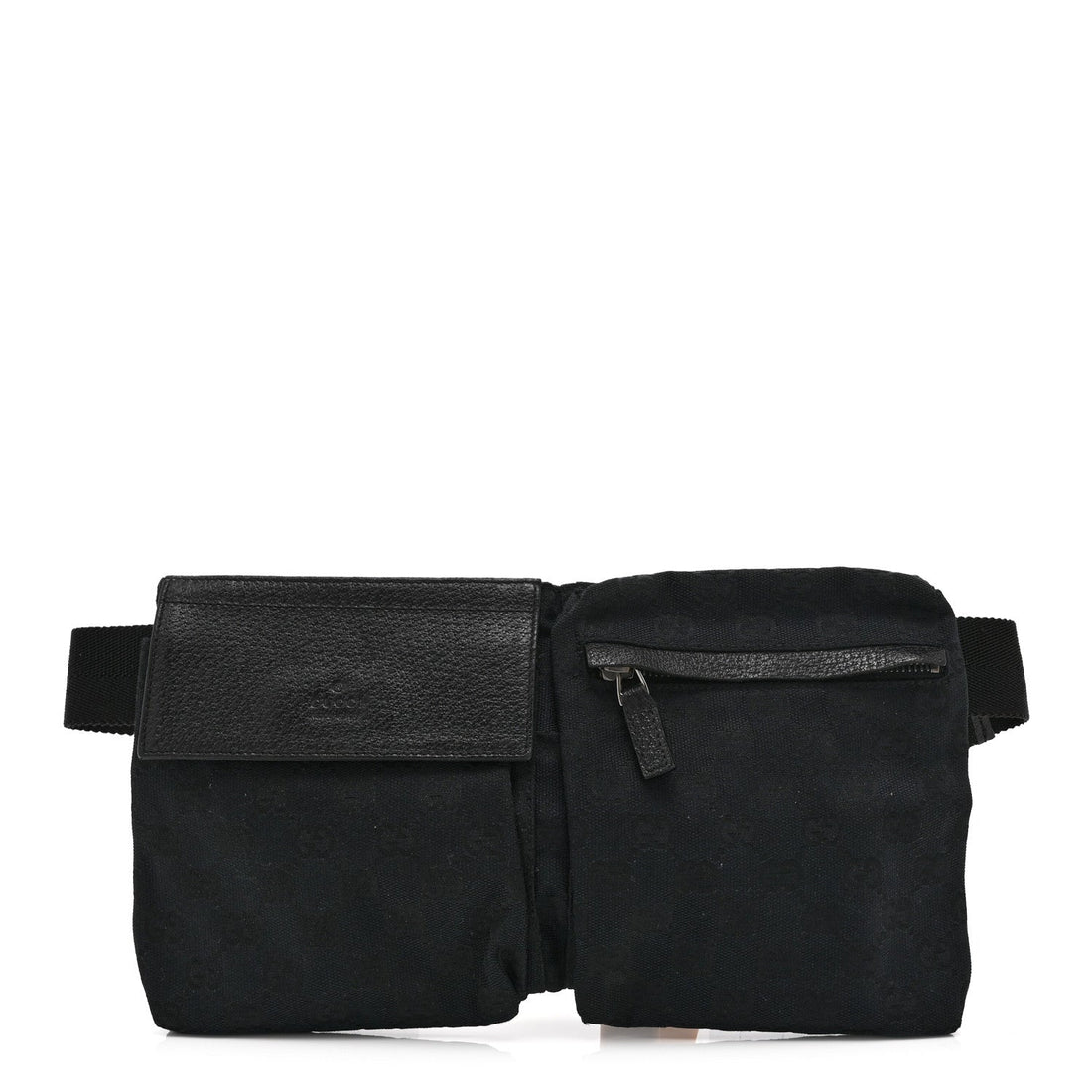 GG Monogram Double Pocket Belt Bag Black