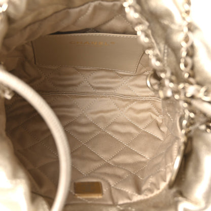 Metallic Lambskin Quilted Mini Chanel 22 Golden