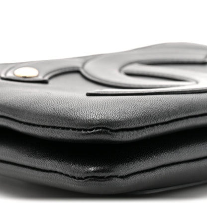 Lambskin CC Mania Waist Belt Bag Black