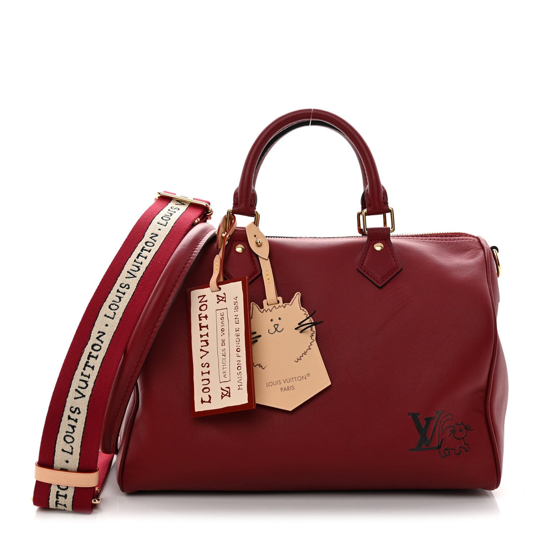 Calfskin LV Travels With Grace Coddington Speedy Soft 30 Plum