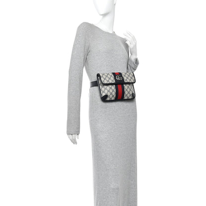 GG Supreme Monogram Web Small Ophidia Belt Bag  90 36 Beige Navy