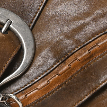 Calfskin Medium Gaucho Double Saddle Bag Brown