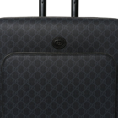 GG Supreme Monogram Azalea Calfskin Retro Interlocking G Small Savoy Cabin Trolley Black