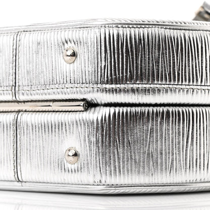 Metallic Epi Petite Boite Chapeau Silver