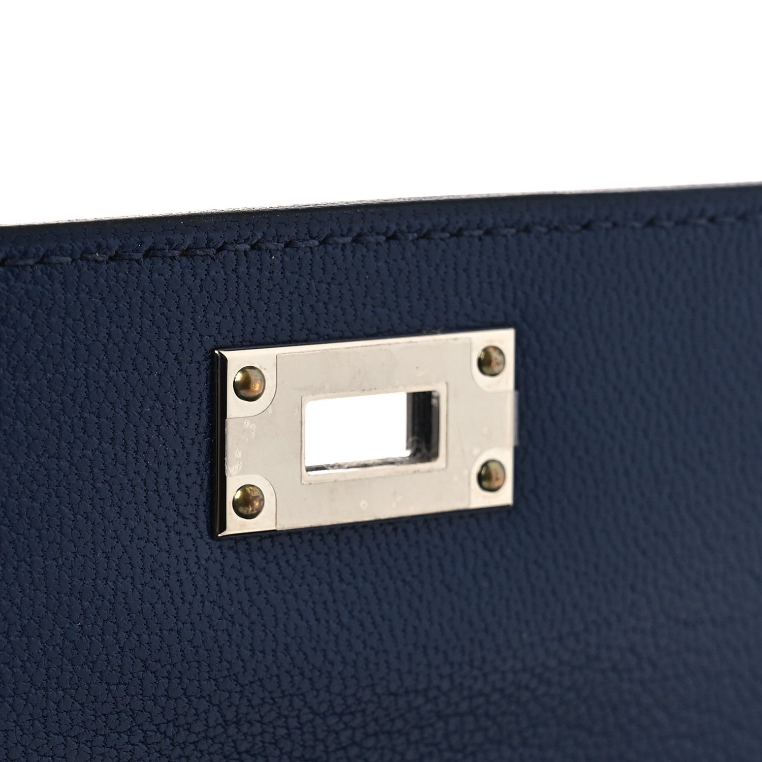 Chevre Chamkila Kelly Pocket Long Wallet Bleu Indigo