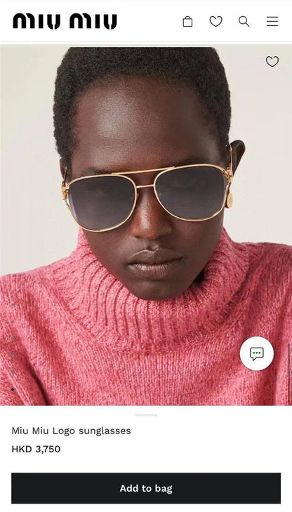 NEW SEASON Miu Miu 52ZS Metal Logo-frame Sunglasses ✨