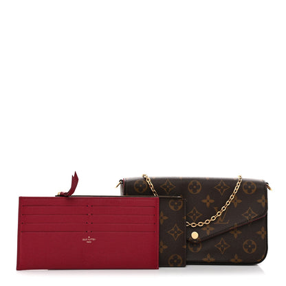 Monogram Pochette Felicie Chain Wallet Fuchsia