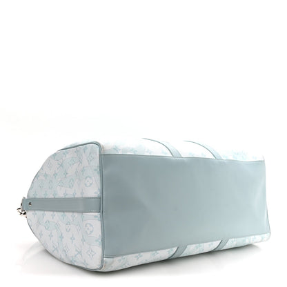 Monogram Aquagarden Keepall Bandouliere 50 Crystal Blue