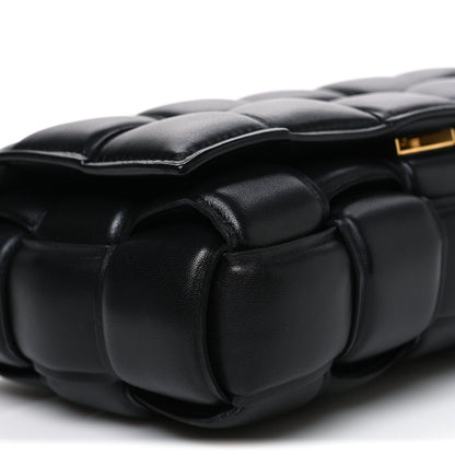 Nappa Maxi Intreccio Padded Cassette Crossbody Bag Black