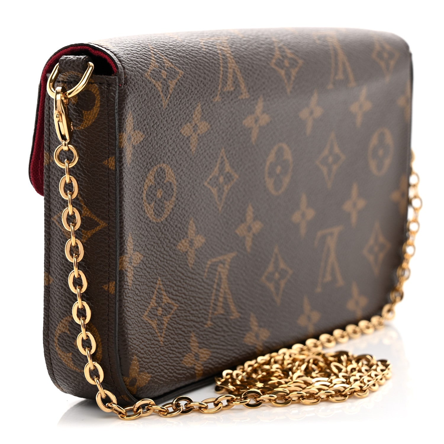 Monogram Pochette Felicie Chain Wallet Fuchsia