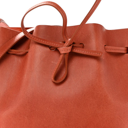 Vegetable Tanned Calfskin Mini Bucket Bag Brandy