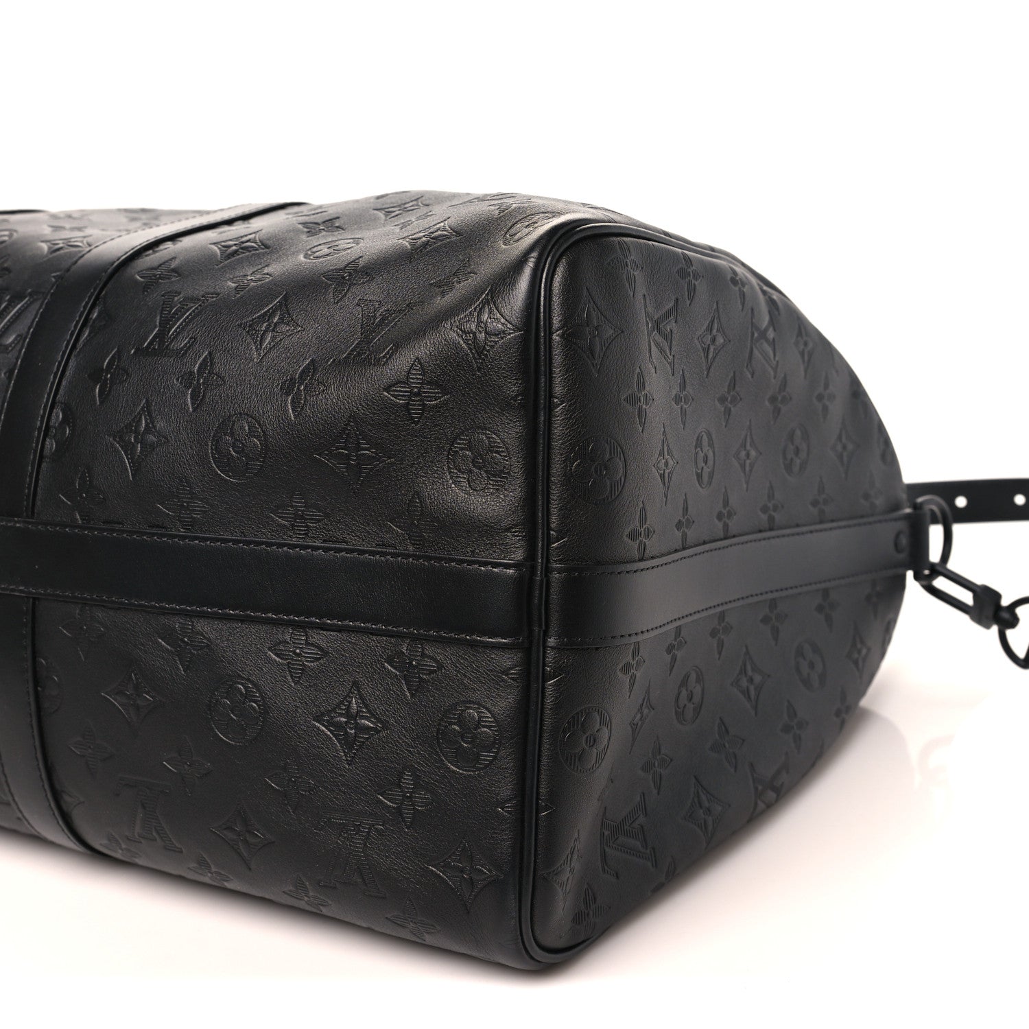 Calfskin Shadow Monogram Keepall Bandouliere 50 Black