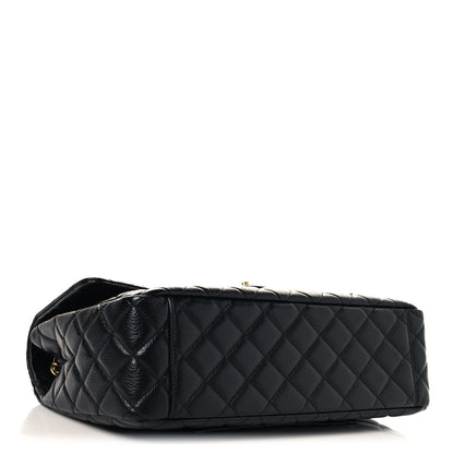 Caviar Quilted XXL Travel Flap Bag Black