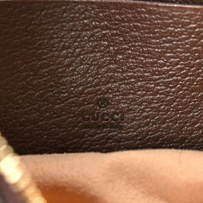 GG Supreme Monogram Textured Calfskin Web Mini Ophidia Half Moon Hobo Beige Ebony New Acero