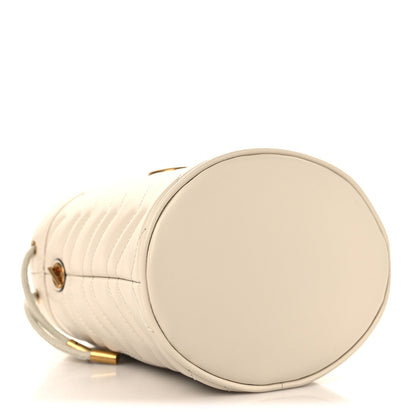 Calfskin Matelasse Mini GG Marmont 2.0 Bucket Bag White