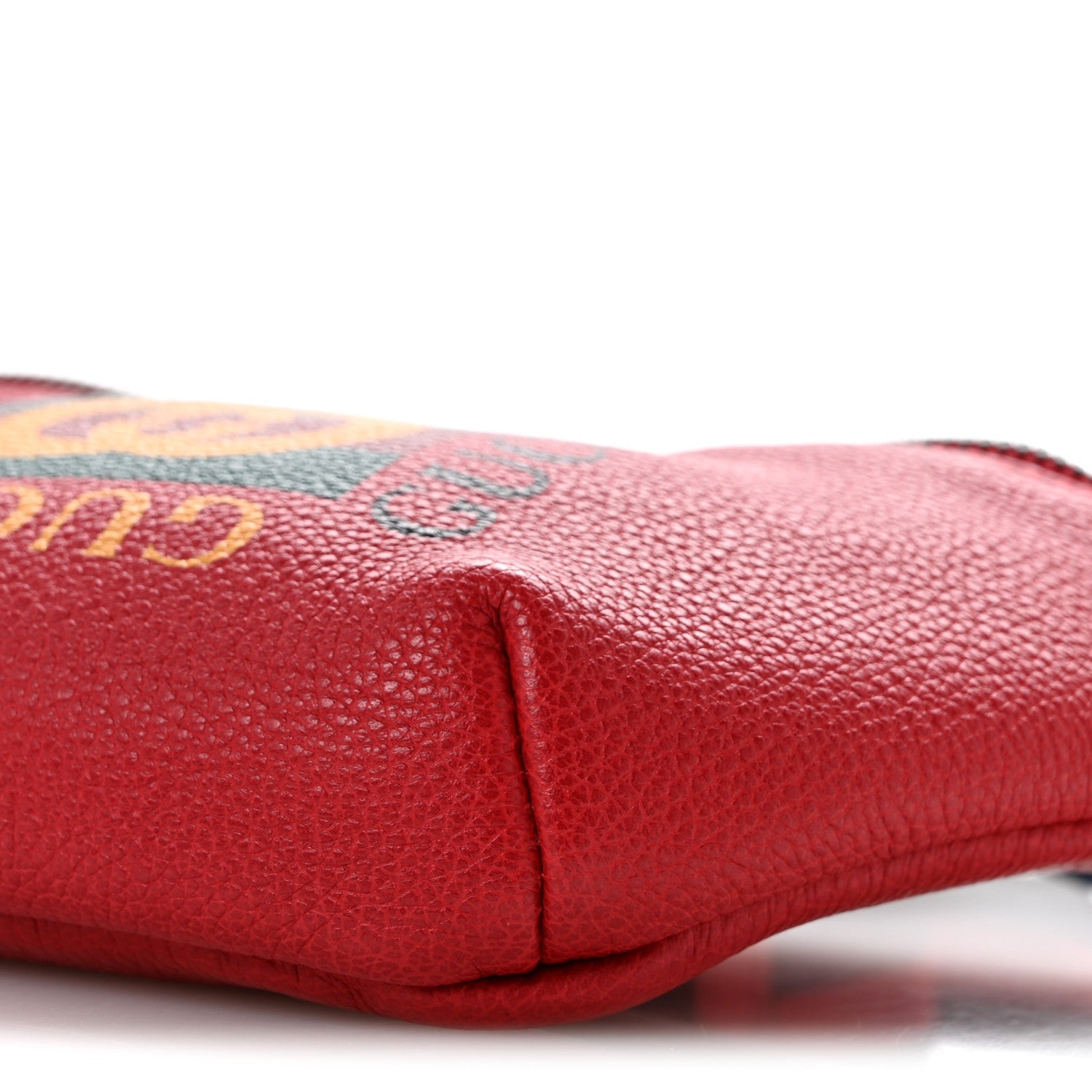 Grained Calfskin Small Logo Belt Bag Hibiscus Red