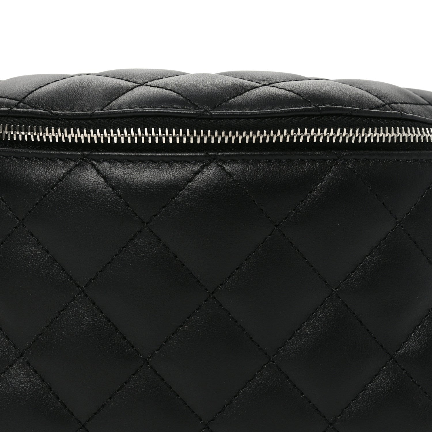 Calfskin Quilted Waist Belt Bag Black
