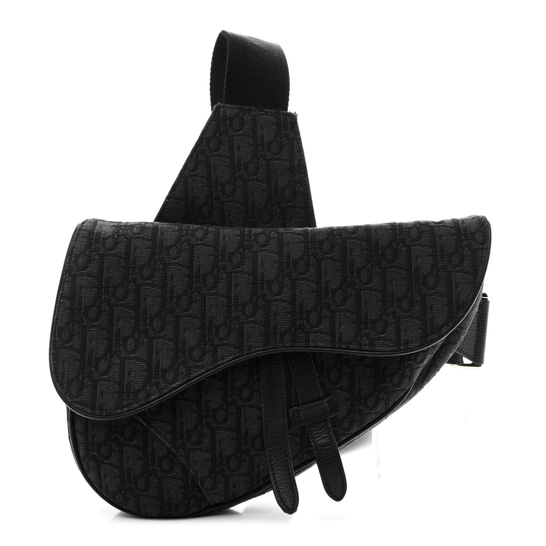 Oblique Mens Saddle Bag Black