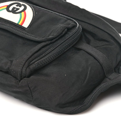 Nylon Retro Patch Convertible Belt Bag Black