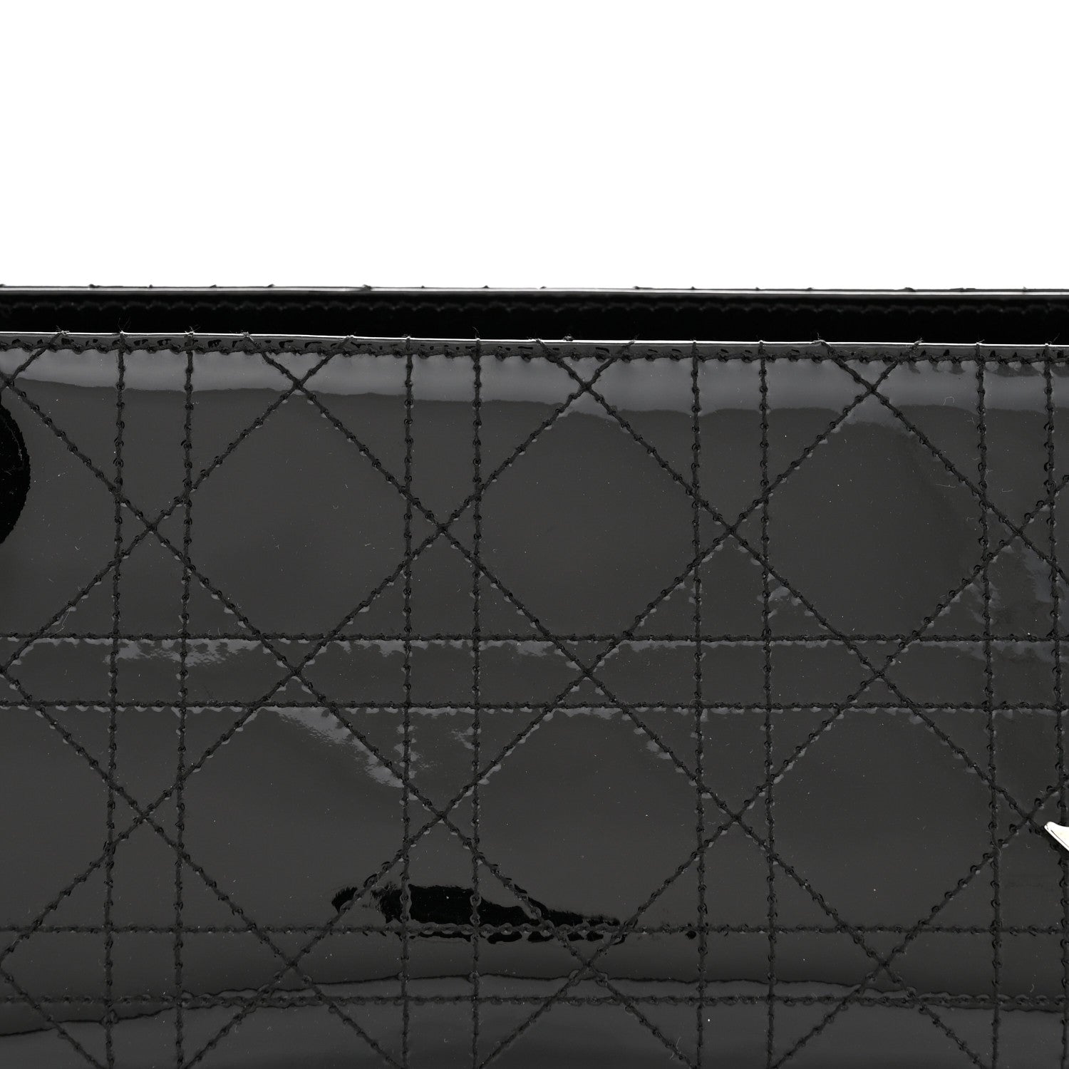 Patent Cannage Stitched East West Lady Dior Black