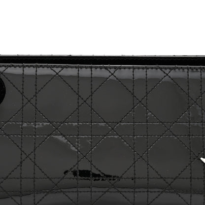 Patent Cannage Stitched East West Lady Dior Black