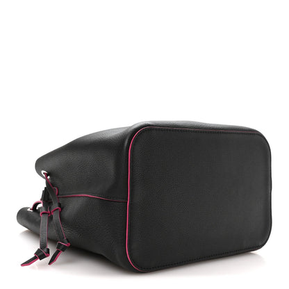 Calfskin Lockme Bucket Black