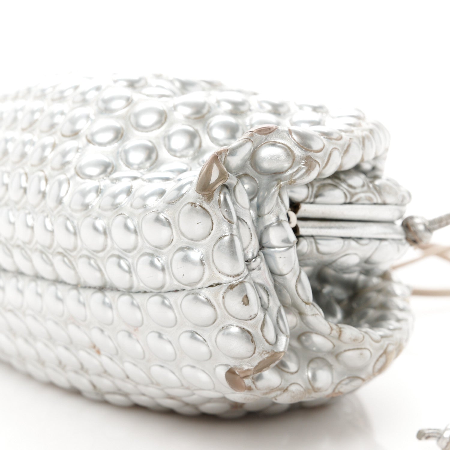 Metallic Fabric Bubble Wrap The Mini Pouch Silver