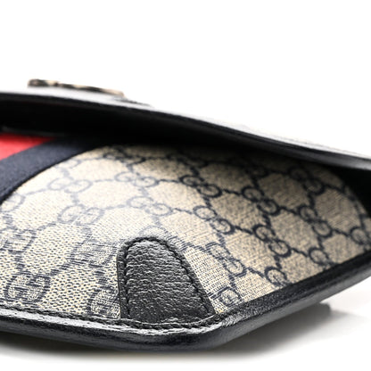 GG Supreme Monogram Web Small Ophidia Belt Bag  90 36 Beige Navy