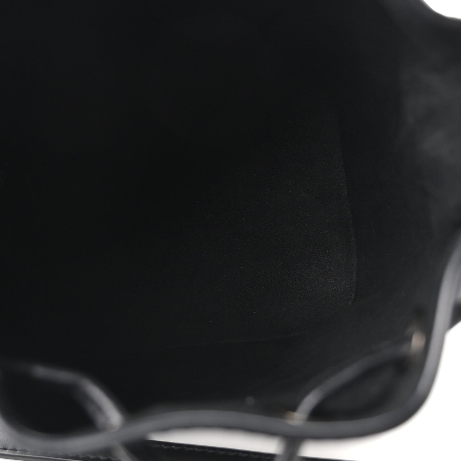 Vitello King F is Fendi Logo Embossed Mini Mon Tresor Bucket Bag Black
