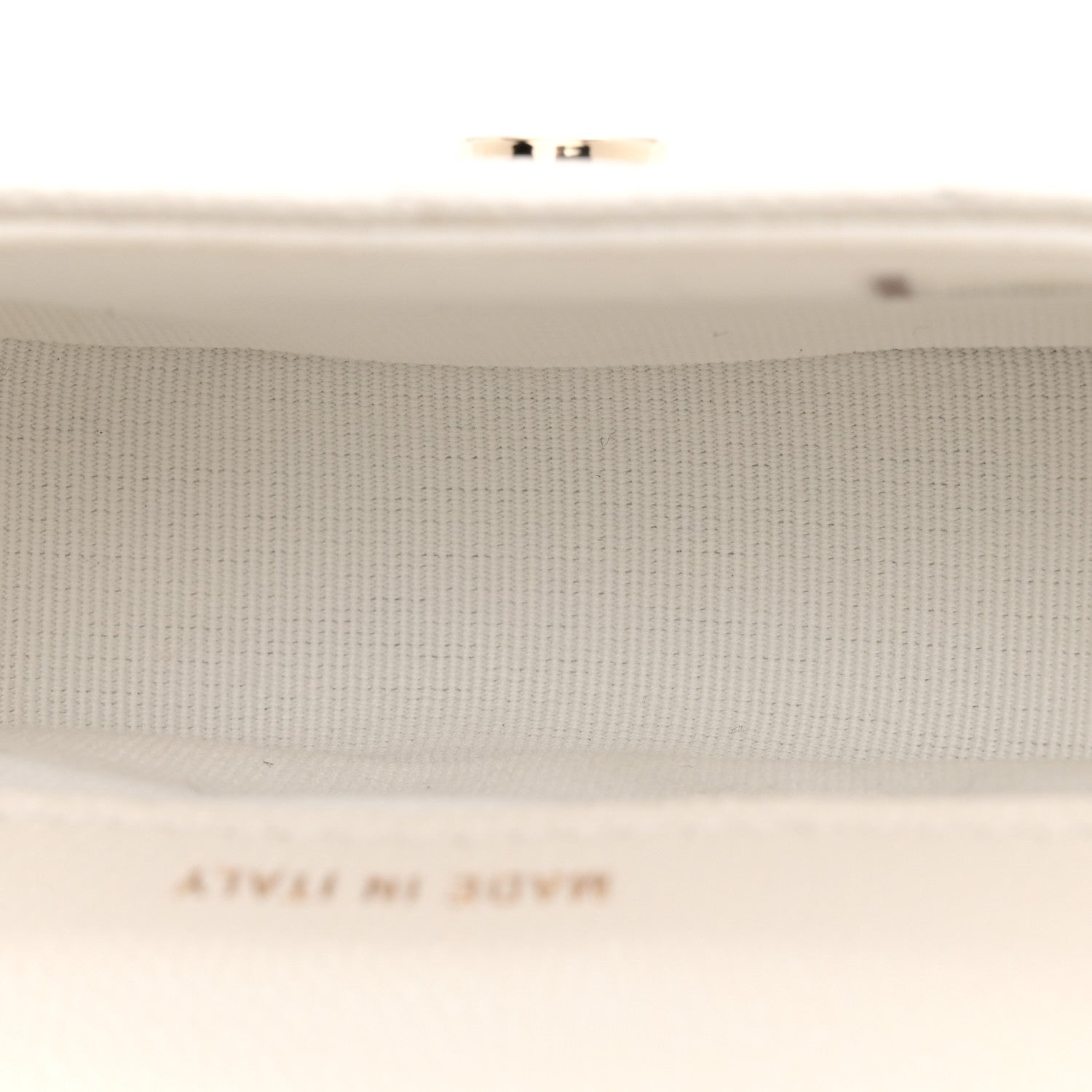 Caviar Quilted Mini Clutch With Chain White