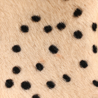 Pony Hair Cheetah Printed Lambskin Clutch With Chain Beige Black