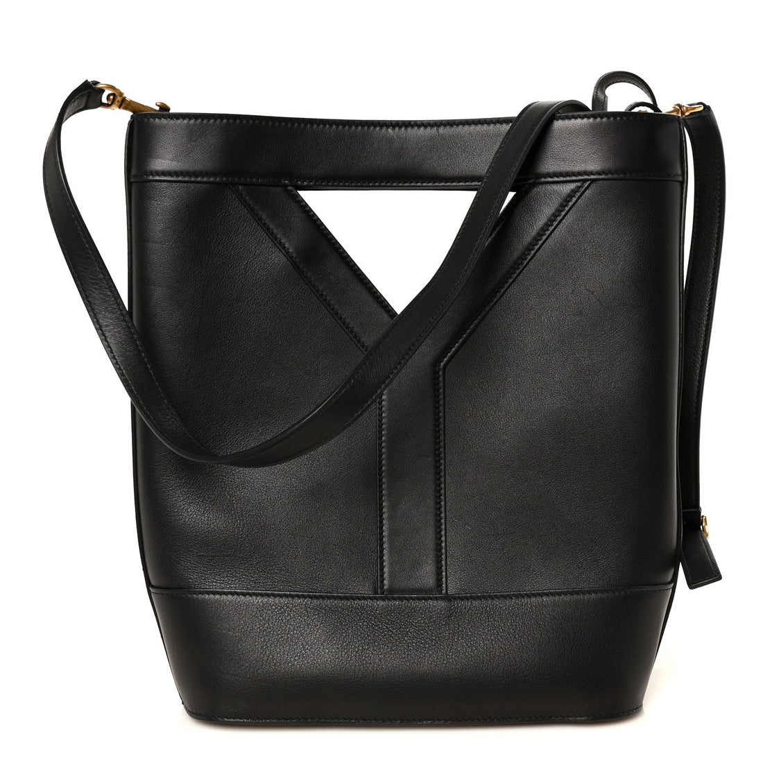 Smooth Calfskin Y Small Bucket Bag Black