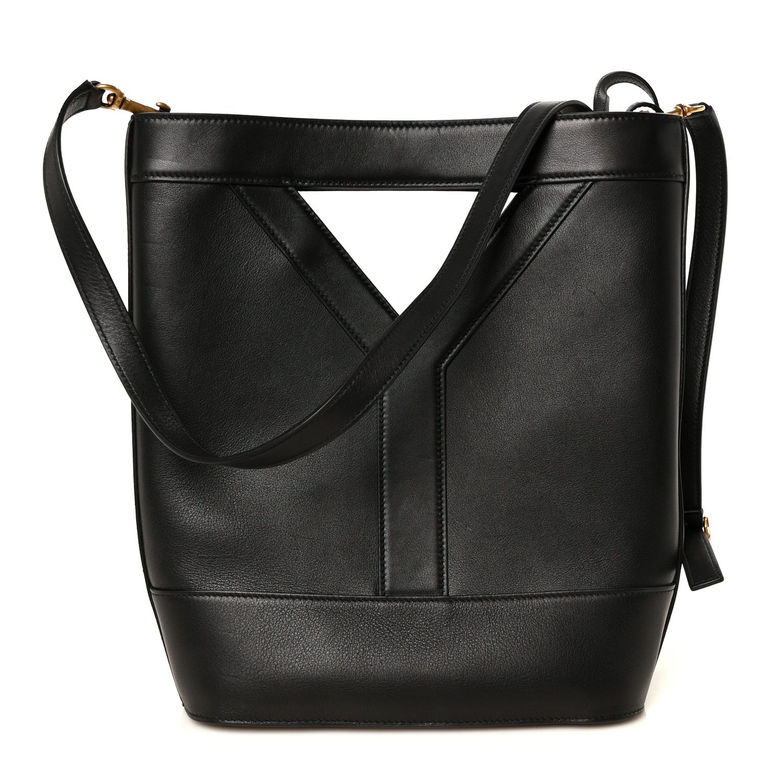 Smooth Calfskin Y Small Bucket Bag Black