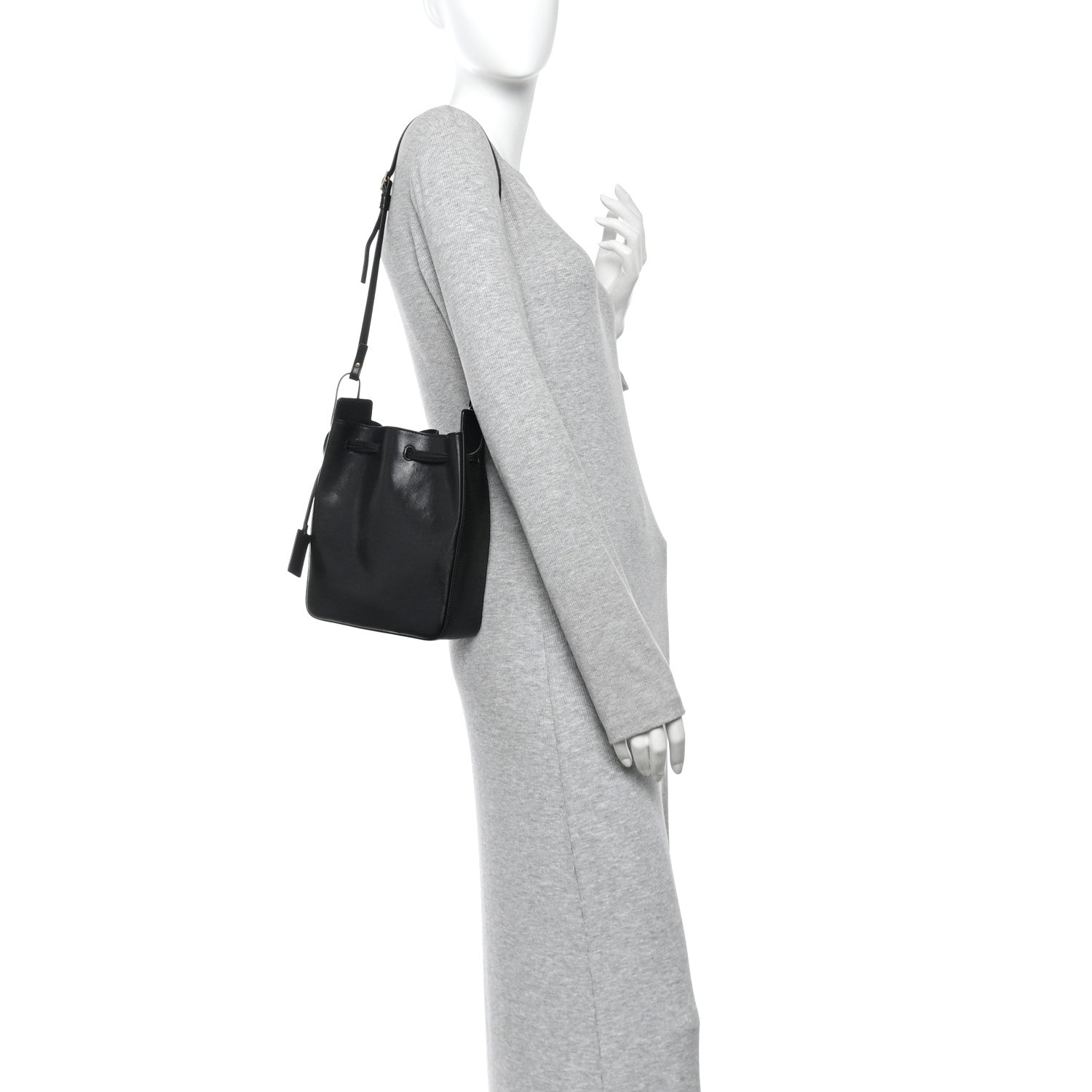 Calfskin Small Bucket Bag Black