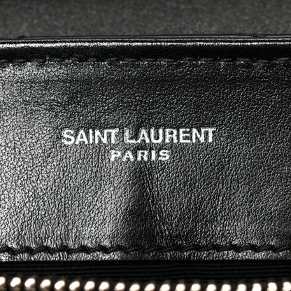 Calfskin Y Quilted Monogram Small Loulou Crossbody Bag Black