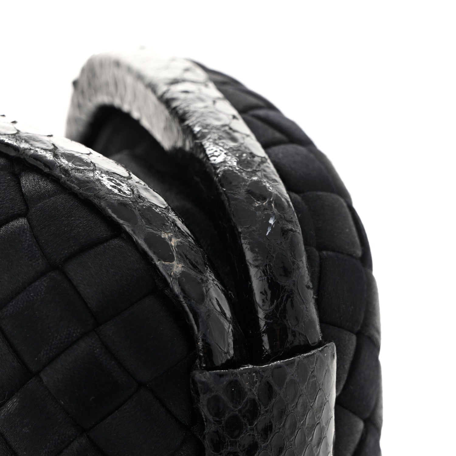 Satin Ayers Intreccio Impero Stretch Knot Clutch Black