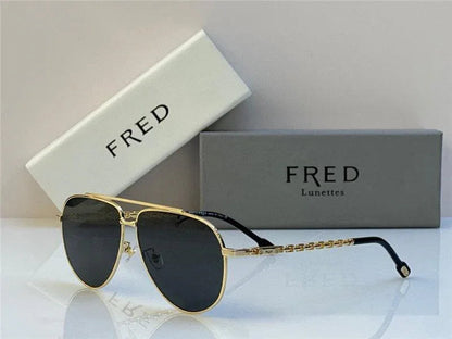FRED SUNGLASSES 40051U GOLD 24k PLATED FRAME HIGH QUALITY WITH LENS  ✨