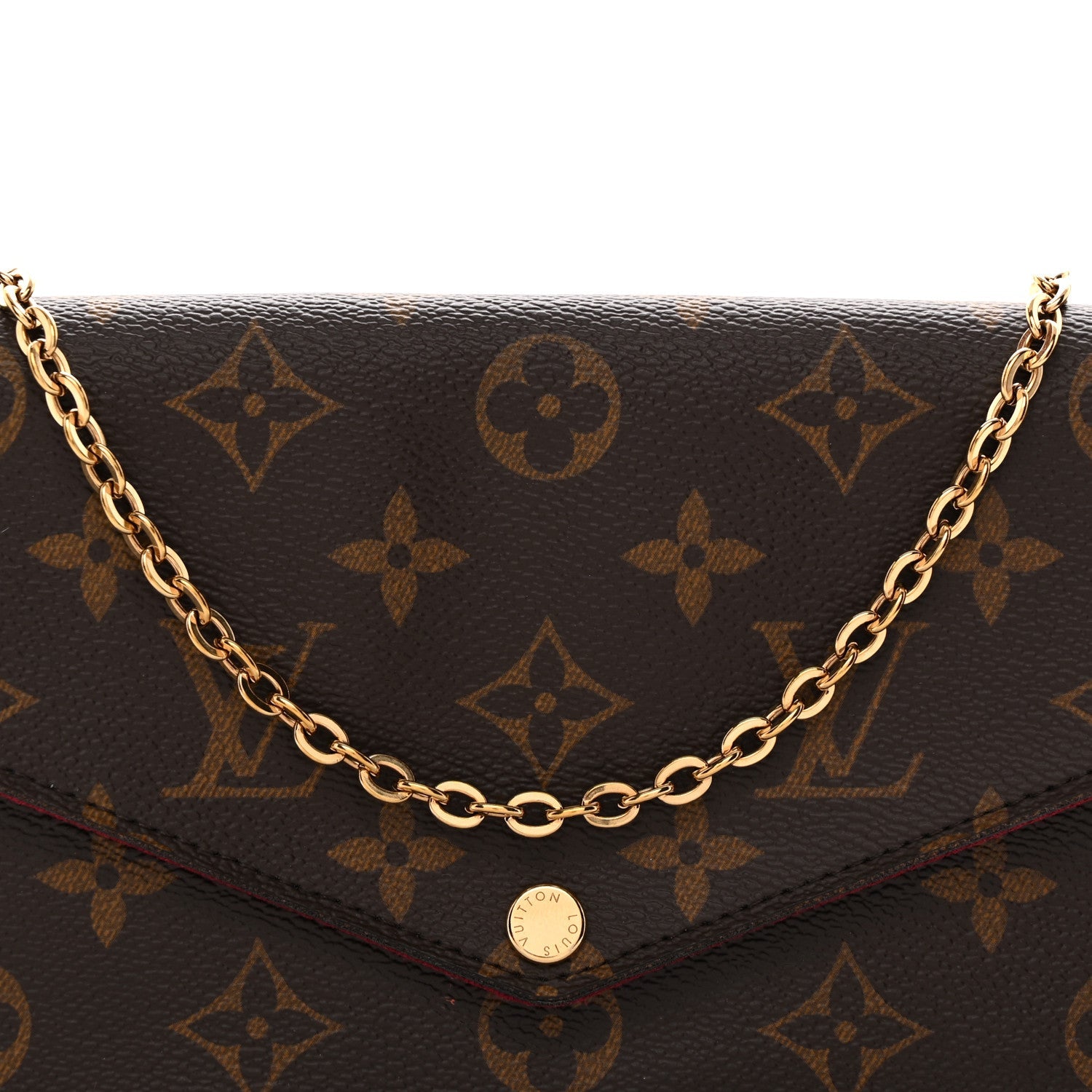 Monogram Pochette Felicie Chain Wallet Fuchsia
